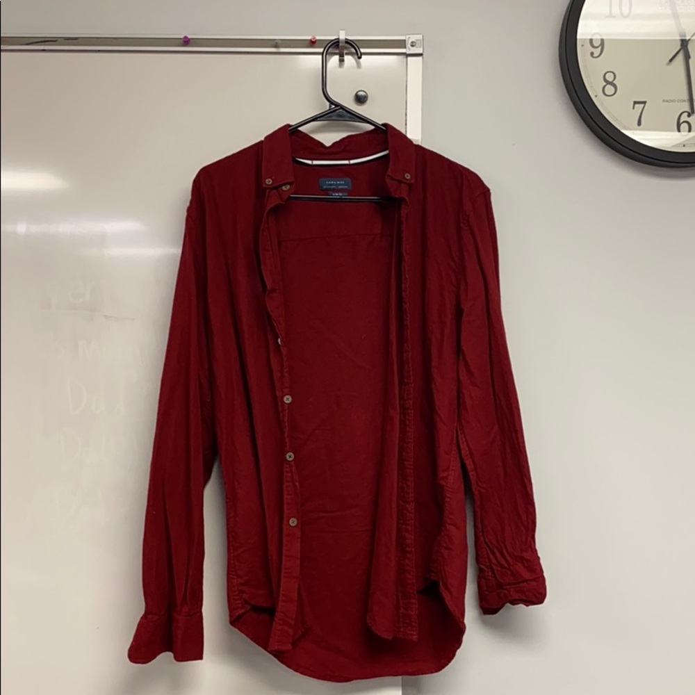 Red dress shirt with elbow padding